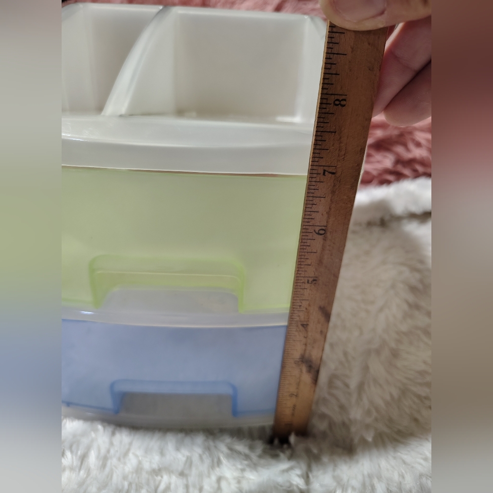 Vintage 90s Two-Tier Green and Blue Storage Organizer/ Beauty/ See Info - Picture 3 of 10